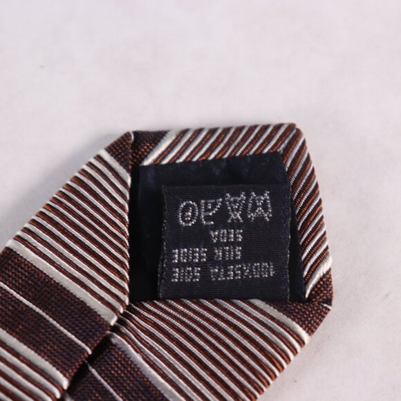 Burberry Men's Brown Stripe Silk Tie NWOT - Picture 5 of 5